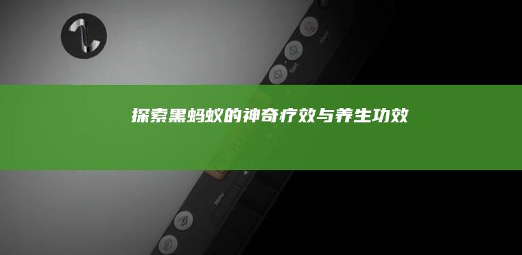 探索黑蚂蚁的神奇疗效与养生功效